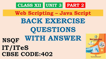 CLASS XII UNIT 3 Web Application  Question Answer PART 2