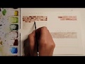 Three easy ways to paint a brick wall using watercolors only using two colors