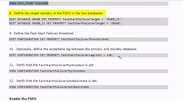 Oracle 12C Data Guard Administration - Enabling the Fast Start Failover - Practice