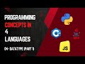 Programming Concepts: Python, Java, JavaScript & C++ - Data Type - Part 1