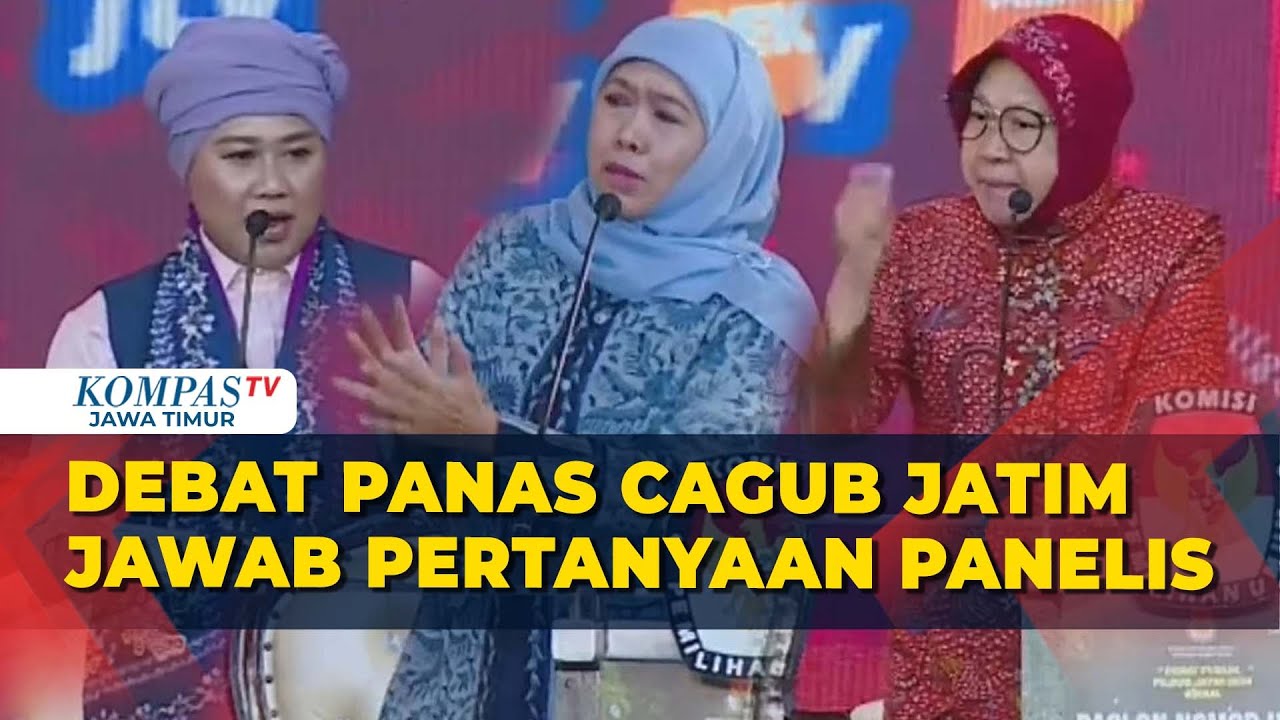 [Full] Jawab Pertanyaan Panelis, Cagub Luluk, Khofifah, dan Risma Saling Sindir di Debat Kedua!