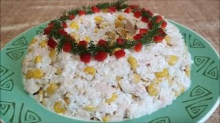 Салат из копчёной курицы Салат с курицей на праздничный стол