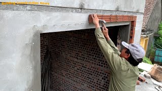 Simple And Effective Window Frame Construction Technique Using Sand Bricks And Cement