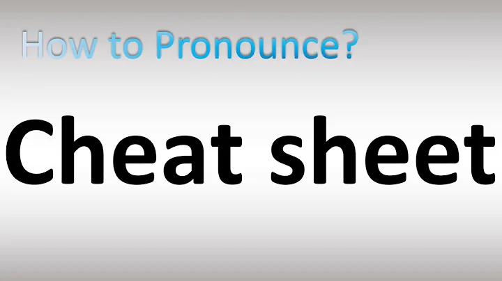 How to Pronounce Cheat Sheet