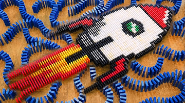 Space Exploration in 100,000 Dominoes! [Slow-Motion Highlights]