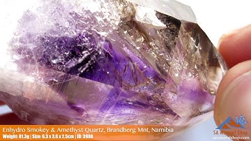 Superb Multiple Moving Bubble In Smokey & Amethyst Quartz, Brandberg Mnt, Namibia