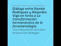 Ramón Rodríguez y Alejandro Vigo: "La transformación hermenéutica de la fenomenología"