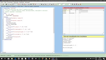 Menu interativo Portugol