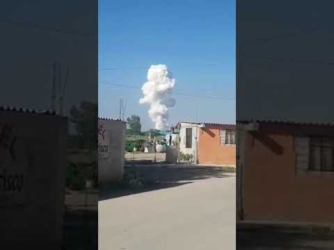 Así se vio la explosión en la localidad La Saucera, Tultepec. Vía Wendy Roa