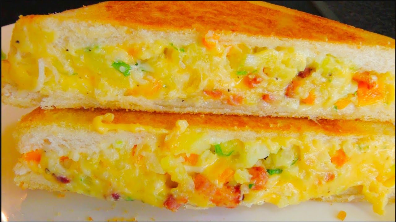 Potato Grilled Cheese Sandwich Recipe Easy Breakfast Recipe YouTube