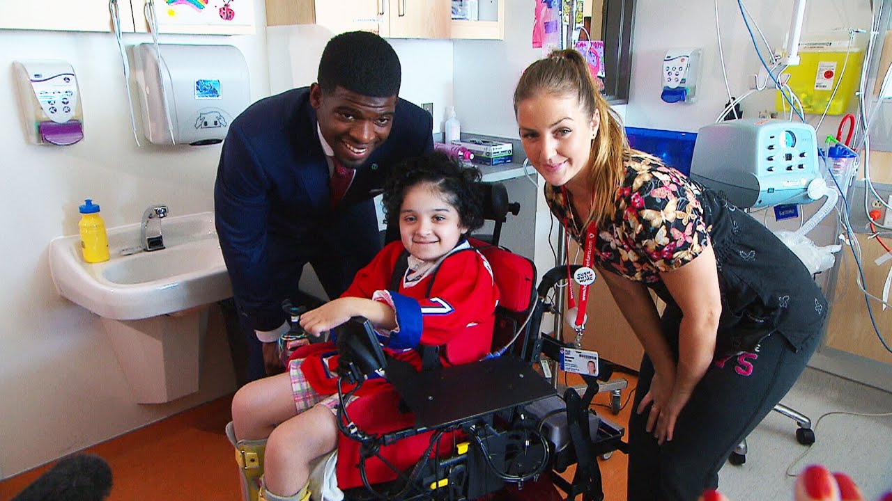 P.K. Subban brought a friend from Children's Hospital during