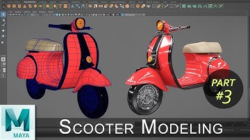 Scooter Modeling & Rendering Tutorial (Part 03) | Maya Cartoon Modeling Series #13