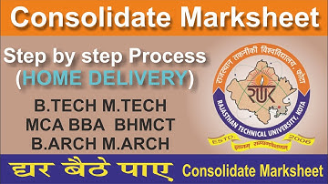 How to get Consolidate Marksheet from RTU at your home address✅