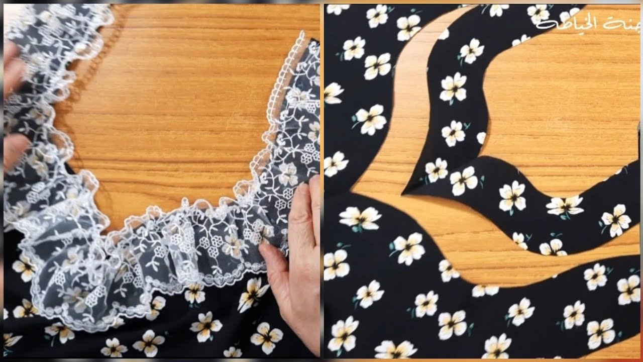 من أجمل تصميمات رقبه مع دانتيل عريض(XL)