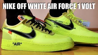 NIKE OFF WHITE AIR FORCE 1 VOLT REVIEW + ON FEET & SIZING