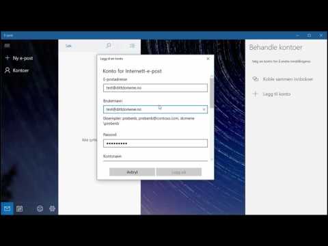 Oppsett av ny e-postkonto i Windows Mail-appen i Windows 10