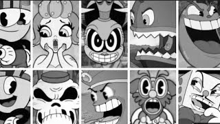 Cuphead - All Bosses & Ending (Black and White Filter)