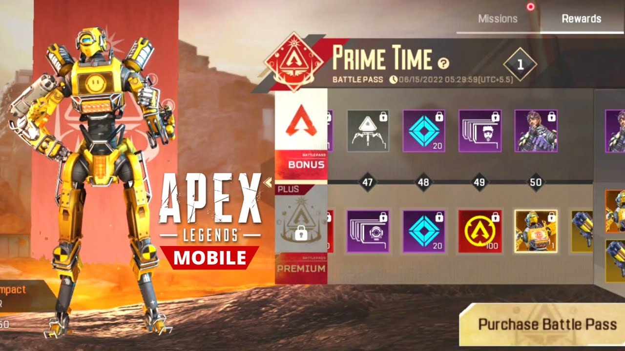 All Battle Pass Rewards Apex Legends Mobile All Battle Pass Rewards Showcase