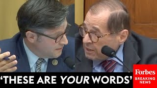 Mike Johnson Reads Jerry Nadler's Own Words About Defunding Police Back To Him, Then Nadler Reacts
