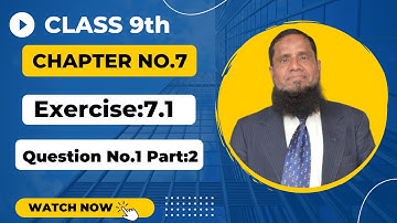 Maths class 9th chapter 7 Exercise 7.1 Q.No:1 part 2 Linear Equations & Inequalities.