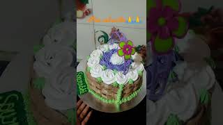 Basket Cake Design Basket Filled With White N Lavender Flowers Plzz Subscribe For More