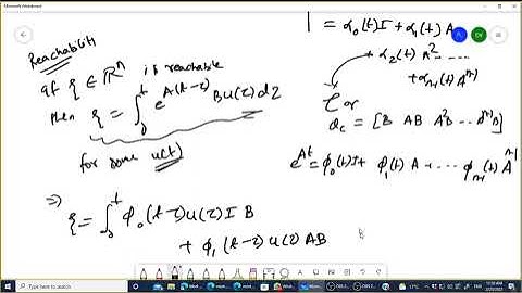 Lecture 20: Cayley Hamilton Theorem for Kalman Test for Controllability and Reachability