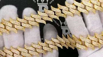 Gold Spiked Cuban Chain | Fully Iced Out Hip Hop Jewelry | Hiphopbling