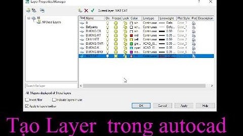 HƯỚNG DẪN TẠO LAYER (TẠO LỚP) TRONG AUTOCAD