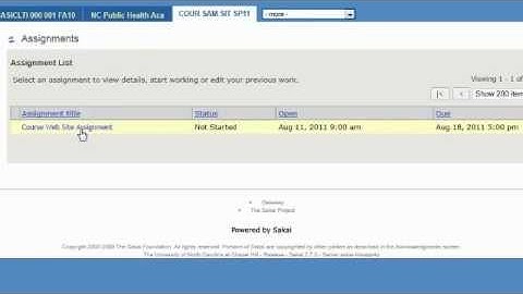 Student Overview of Sakai