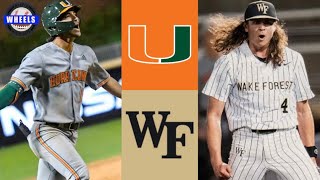 #17 Miami vs #2 Wake Forest Highlights (Game 1) | 2023 College Baseball Highlights