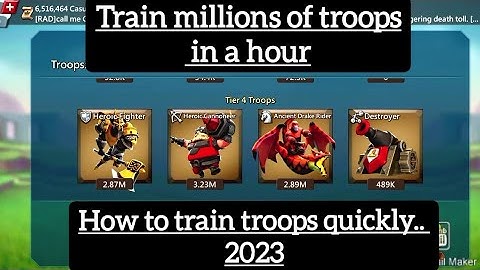 Lords mobile Train millions of troops in a hour | How to train troops quickly.. 2023