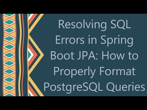 Resolving SQL Errors