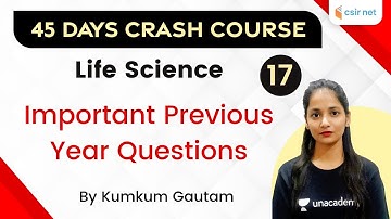 10:30 AM - CSIR NET 2020 | 45 Days Crash Course | Life Science by Kumkum Gautam | Important PYQs