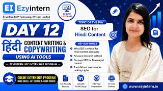 Day 12: SEO for Hindi Content | EzyIntern UGC Internship Program