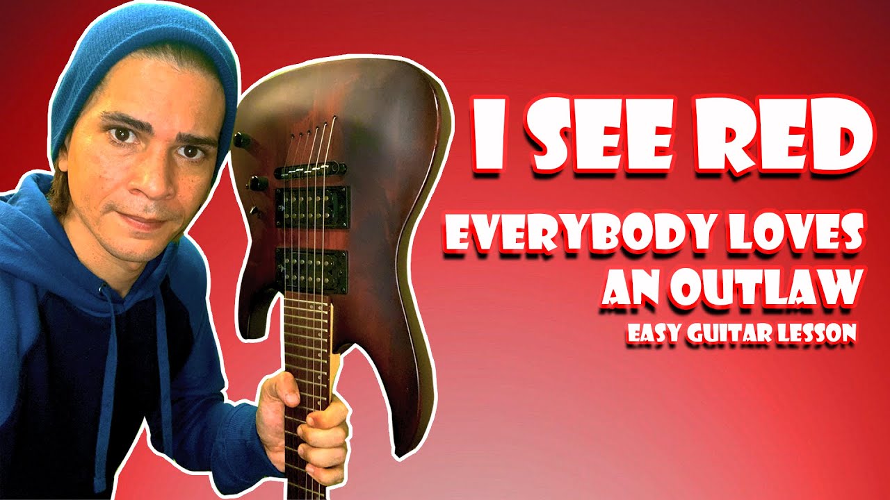 I See Red - Guitar Lesson - Everybody Loves An Outlaw Easy Guitar Lesson  (Solo) - YouTube