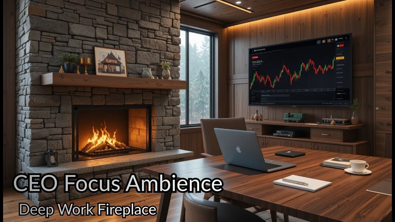 🔥 CEO Focus Ambience — Deep Work Fireplace for Productivity (LIVE 24/7)