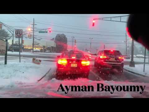 قيادة سيارة اثناء العاصفة الثلجية في ولاية نيوچيرسي الحياة في آمريكا