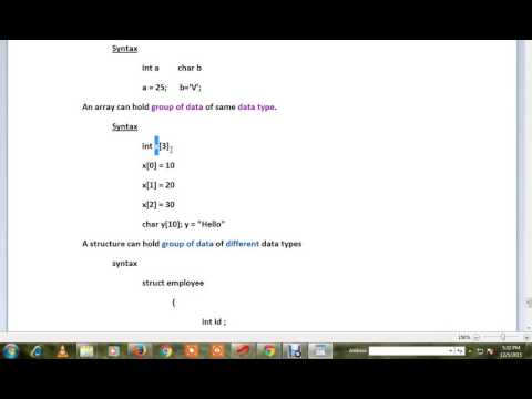 DIFFERENCE BETWEEN VARIABLE ARRAY STRUCTURE IN C PROGRAM
