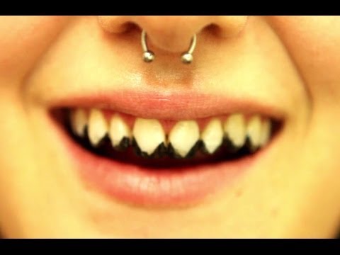 sharpened human teeth