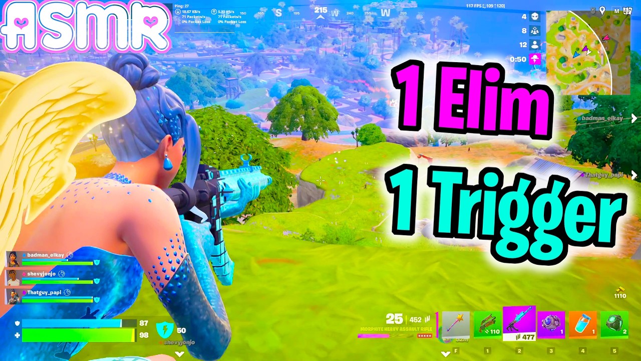 ASMR Gaming 🍀 Fortnite 1 Elim = 1 Trigger Word Relaxing Controller Sounds and Whispering 🎧