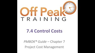 7.4 - Control Costs