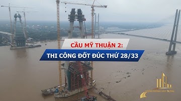 CẦU MỸ THUẬN 2: THI CÔNG ĐỐT ĐÚC THỨ 28/33