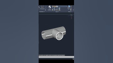 T Joint Pipe in AutoCAD 3D #autocadshorts