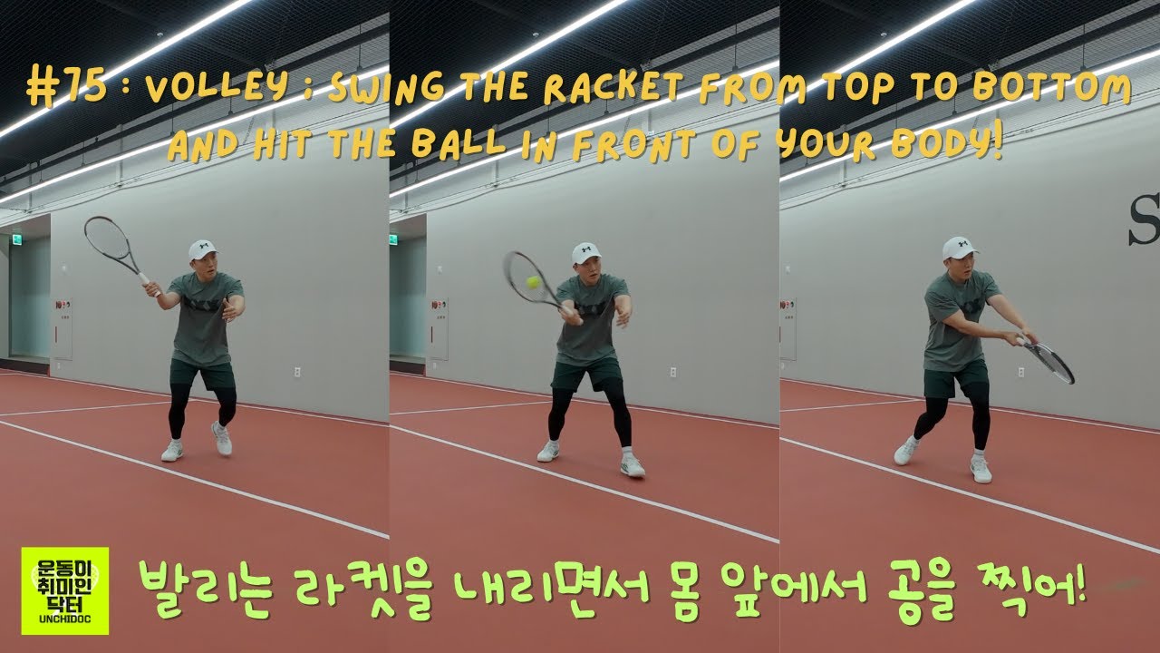 [Tennis Lesson 75] Volley:Swing The Racket from Top to Bottom and Hit ...