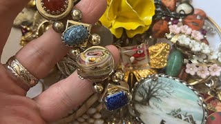 Vintage jewelry Bag unbagging , Huge auction win Unboxing !