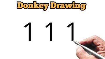 Donkey Drawing from number 111 | Easy Donkey Drawing for beginners | Number drawing
