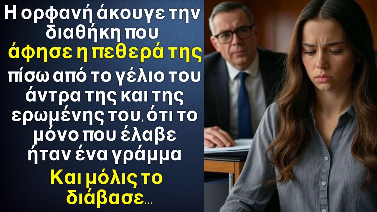 Η ορφανή άκουγε την διαθήκη, πίσω απο το γέλιο του άντρα της και της ερωμένης του γι αυτό που έλαβε…
