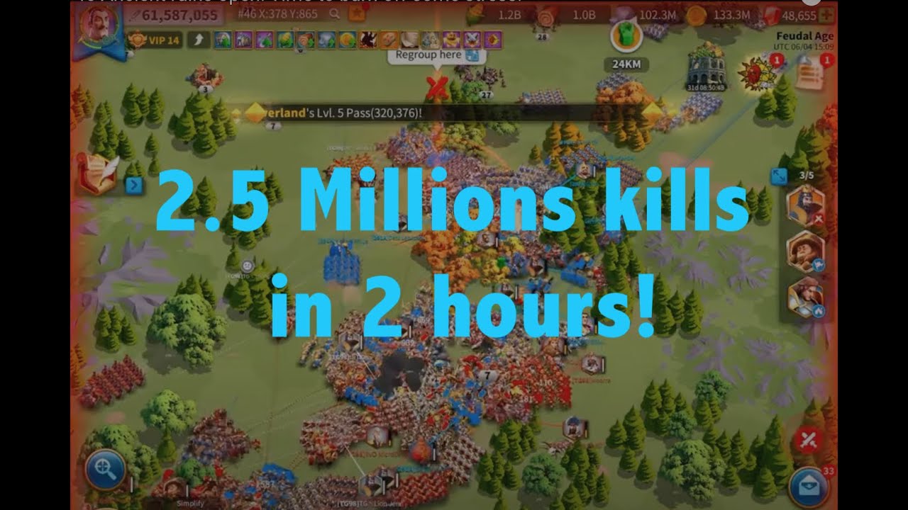 RoK - 2.5 Millions kills in 2 hours! Beast mode in ancient ruins!