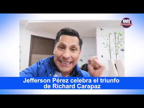 Jefferson Pérez celebra el triunfo de Richard Carapaz