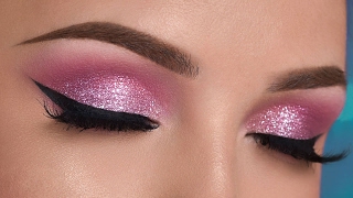 Pink Glitter Smokey Eye Makeup Tutorial